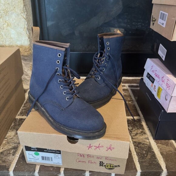 Dr. Martens Combs Canvas Boots Blue Size US 10Women / 9Men - Picture 1 of 3